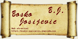 Boško Josijević vizit kartica